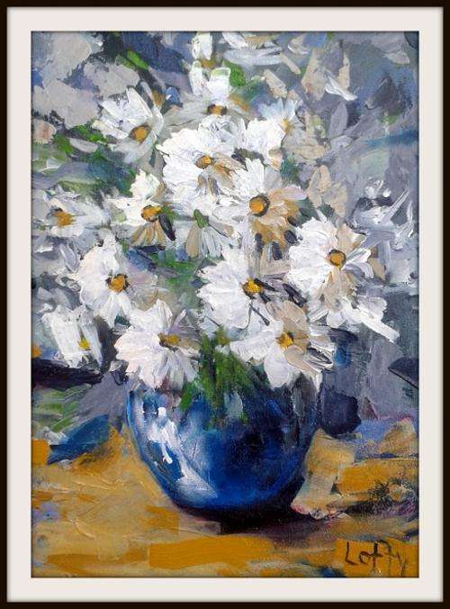 Oil glazed Acrylic on  canvas.(450 x 600) Can be hung as is.