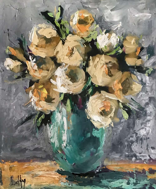 Palette knife roses.