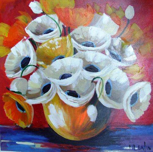 Original Lofty Eaton painting.(700x700)  Poppies.Acrylic on canvas.Unframed