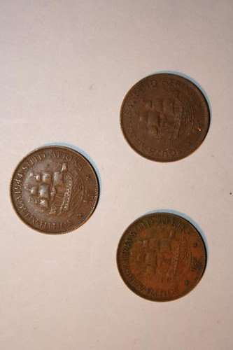 Old South African Half Pennies in sequence. 1942, 1943 and 1944!