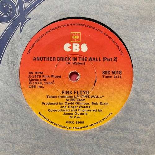 Pink Floyd - Another Brick In The Wall Vinyl 7 Single South African Press