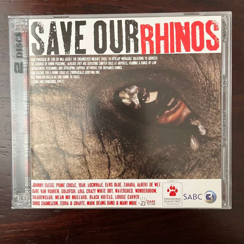 Save Our Rhinos CD South African Compilation Johnny Clegg Goldfish Prime Circle