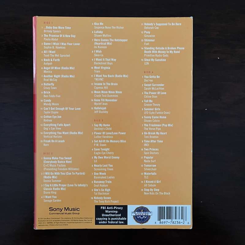 Hits Of The 90s 4CD Set Sony Import P.M. Dawn Sophie B Hawkins Paula Abdul