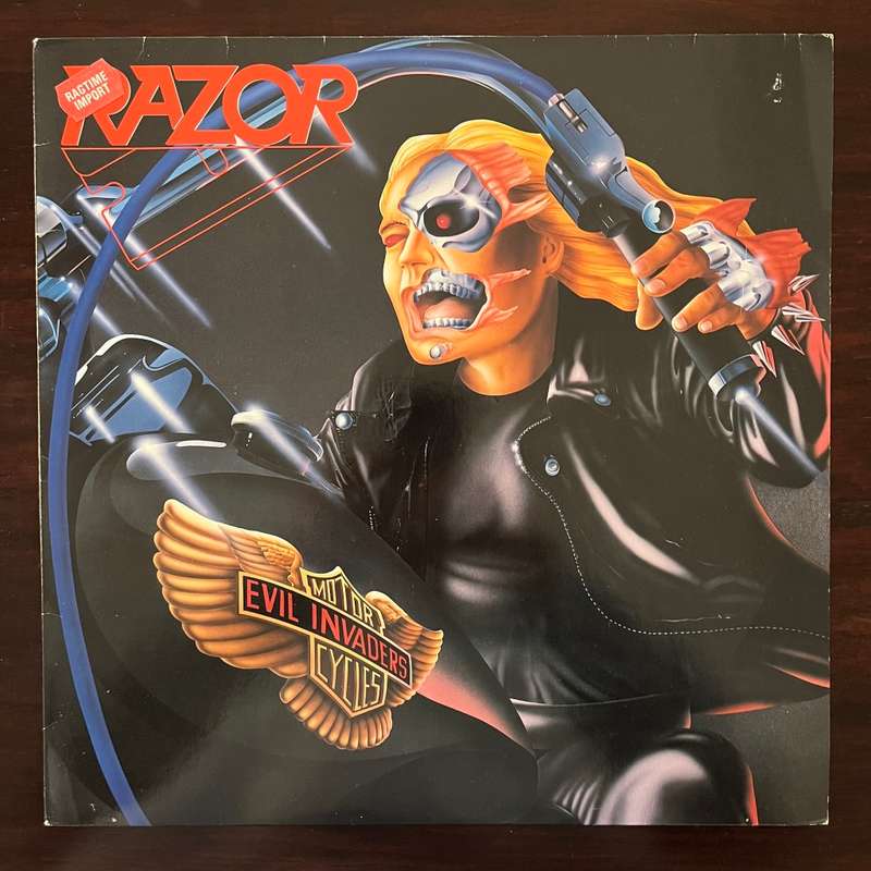 Razor - Evil Invaders Vinyl LP Rare 1985 Roadrunner Records Press Thrash Speed Metal