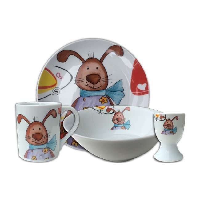 Abi Rose 4 Piece Children's Breakfast Set