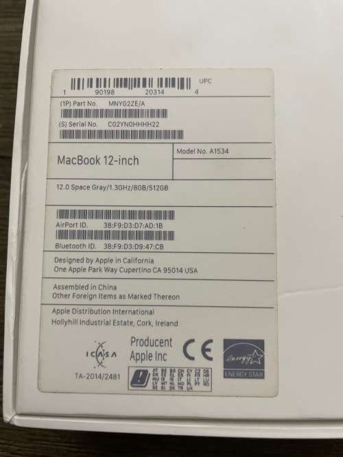 **BARGAIN BUY**2017 APPLE MACBOOK RETINA 12` SPACE GREY - ORIGINAL BOX AND CHARGER + FREE THULE CASE