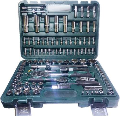SATALPD 108pcs Combination set hybrid car repair tool set manual tool box with plastic tool box