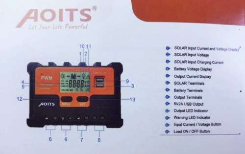 10A Solar Controller AOITS SOLAR Charge controller
