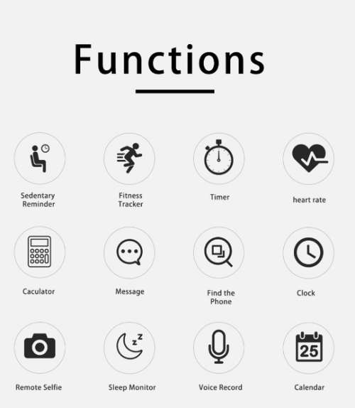 Smart Watch FT80 full touch Heart Rate Blood Pressure Wrist&9 pcs Watch Face Bluetooth call