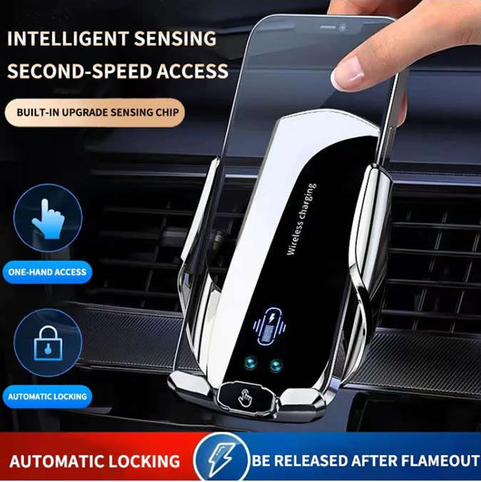 Fast Wireless Car Charger Smart Sensor Stand