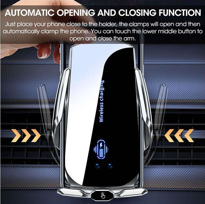 Fast Wireless Car Charger Smart Sensor Stand