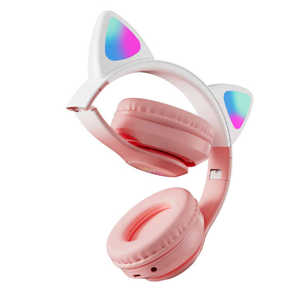 STN-28 pro Wireless Headset Cat Ear 5.0 Bluetooth Headphones LED Flashing Light Sports