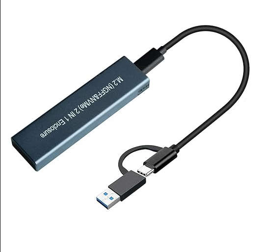 Aluminum M.2 NVME and NGFF SATA SSD Enclosure Adapter (B+M Key/M Key)