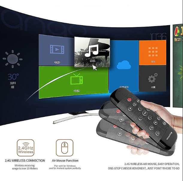 Wechip W2 Pro Wireless Keyboard 2.4g 3-in-1 Function Abs Air Mouse Touchpad Keyboard For Smart Tv