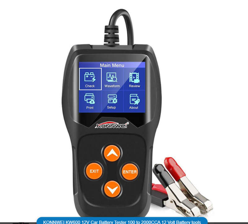 KONNWEI KW600 12V Car Battery Tester 100 to 2000CCA 12 Volt Battery tools