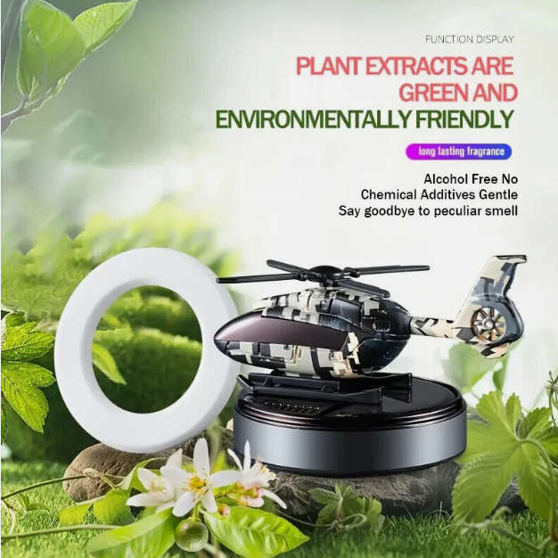 Car Helicopter Air Freshener Solar Power Plane Dashboard Perfume Decoration