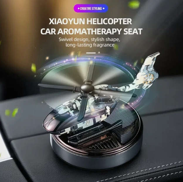 Car Helicopter Air Freshener Solar Power Plane Dashboard Perfume Decoration
