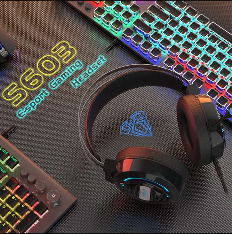 Aula S603 Wired Gaming Headset with Microphone Surround Sound