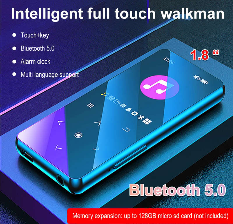 A20 MP3 MP4 MP5 Music Player Bluetooth 5.2 Speaker Mic Touch Key +16g memory