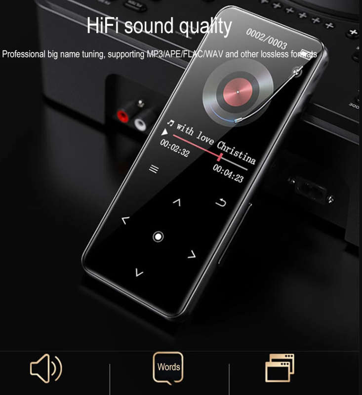 A20 MP3 MP4 MP5 Music Player Bluetooth 5.2 Speaker Mic Touch Key +16g memory
