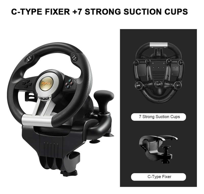 PXN V3II PC Racing Wheel, USB Car Race Game Steering Wheel with Pedals