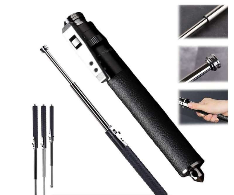 Pocket-Sized Expandable Auto Spring Baton JY-130-black