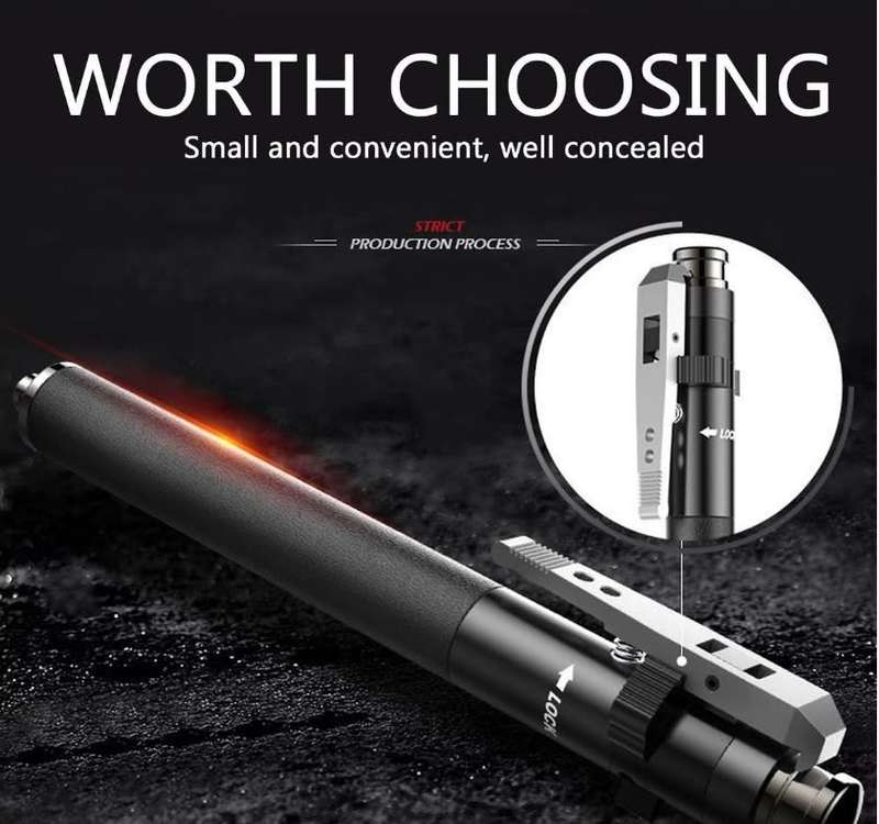 Pocket-Sized Expandable Auto Spring Baton JY-130-black