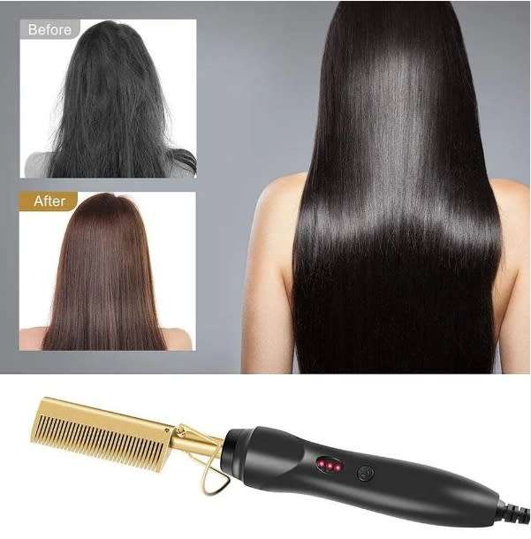 Electric Straight Comb Electric Heating Comb Hair Straightener 2-In-1 Hair Dryer Hair Curlers