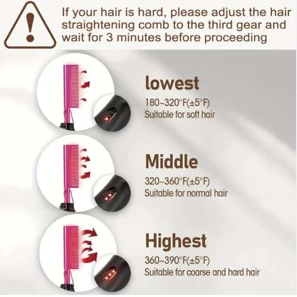 Electric Straight Comb Electric Heating Comb Hair Straightener 2-In-1 Hair Dryer Hair Curlers