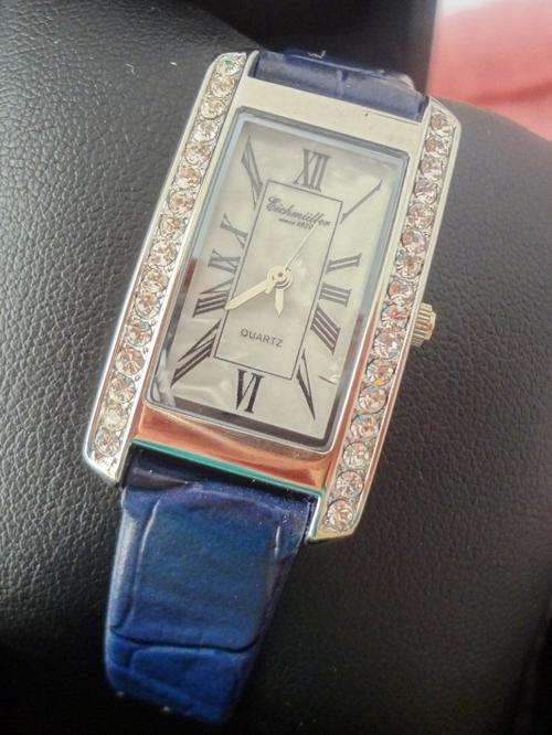 Mother of Pearl Face with Blue Leather Eichmuller Watch