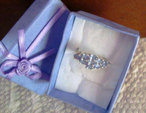 Genuine Tanzanite Ring. Set in Sterling Silver