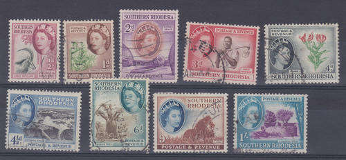 Southern Rhodesia 1953  Definitive Part Set - Used - SACC 80 -88