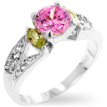 *** 18k WHITE GOLD PLATED LADIES ROSE RING****
