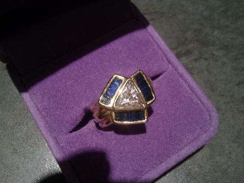 9ct gold simulated diamond and sapphire ring dress ring