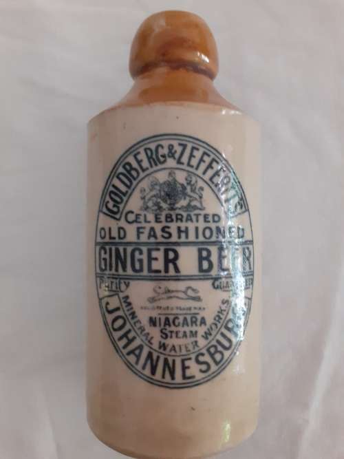 OLD CERAMIC  GINGER BEER BOTTLE  GOLDBERG and ZEFFERTTS