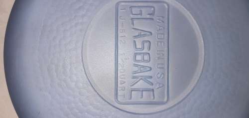 Stunning blue MILKGLASS GLASBAKE OVENDISH (USA)