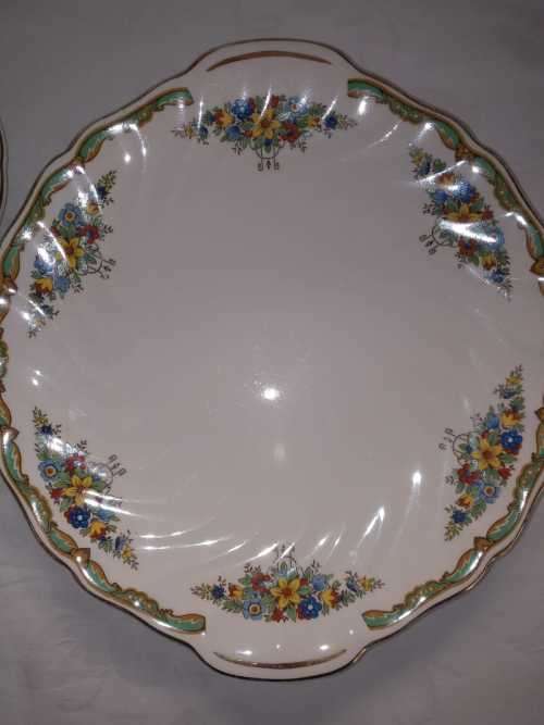 LIKE NEW OLD CHELSEA 6 SIDE PLATES WITH CAKE PLATTER JOHNSON BROS
