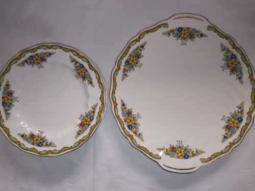 LIKE NEW OLD CHELSEA 6 SIDE PLATES WITH CAKE PLATTER JOHNSON BROS