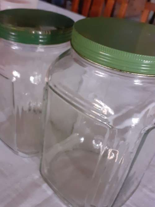 2  BEAUTIFUL BIG OLD SWEETS JARS for 1 bid