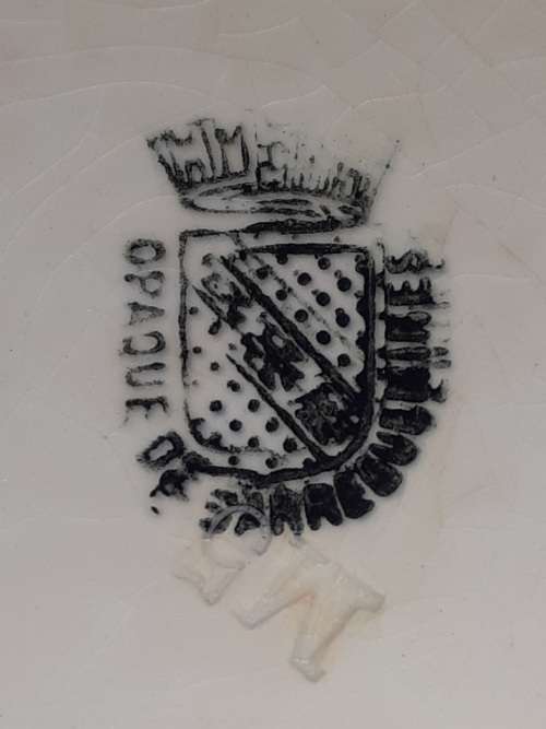 RARE ANTIQUE OPAQUE DE SARREGUEMINES PLATE