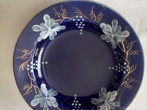 RARE ANTIQUE OPAQUE DE SARREGUEMINES PLATE