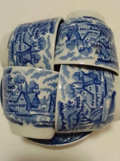 4 ENOCH WOODS ENGLISH SCENERY ESPRESSO DUOS FOR 1 BID
