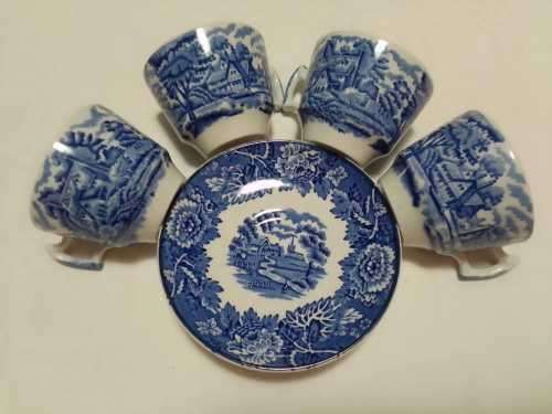 4 ENOCH WOODS ENGLISH SCENERY ESPRESSO DUOS FOR 1 BID