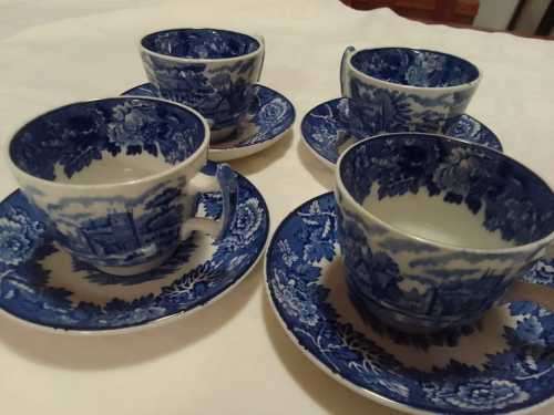 4 ENOCH WOODS ENGLISH SCENERY ESPRESSO DUOS FOR 1 BID