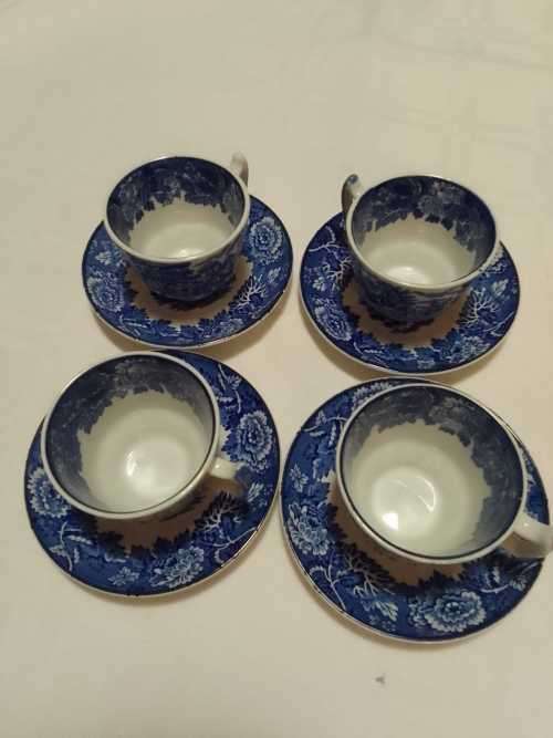 4 ENOCH WOODS ENGLISH SCENERY ESPRESSO DUOS FOR 1 BID