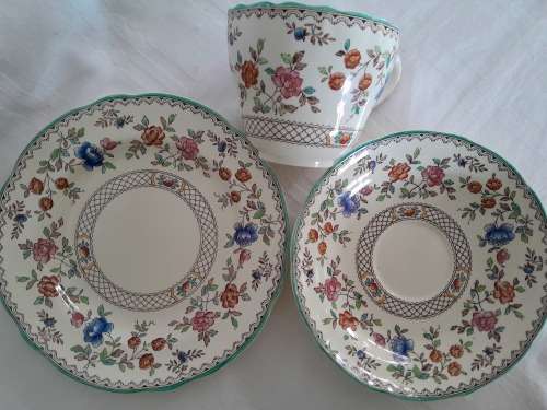PERFECT BEAUTIFUL SPODE AUDLEY ROYAL JASMINE TEA TRIO (3 available)