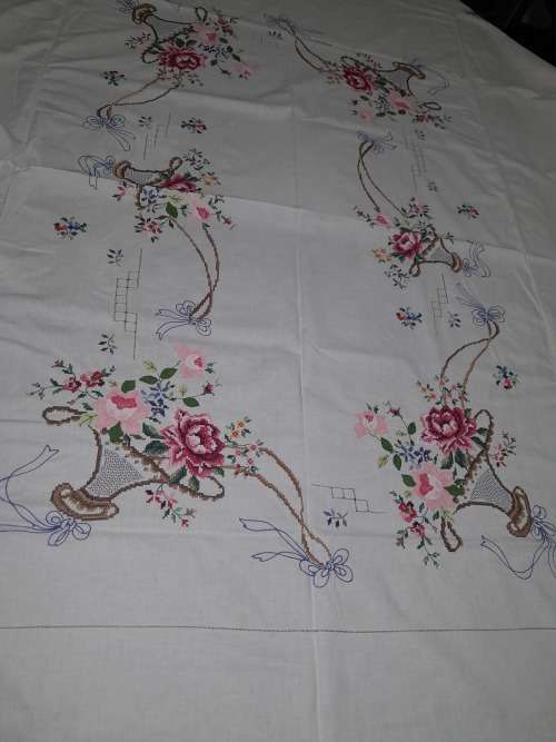 BIG BEAUTIFUL HAND EMBROIDERED TABLECLOTH (2 available)