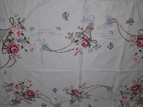 BIG BEAUTIFUL HAND EMBROIDERED TABLECLOTH (2 available)