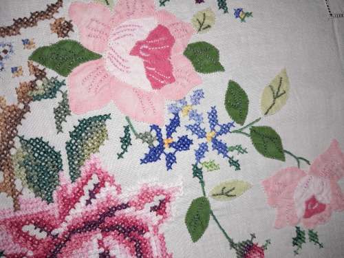 BIG BEAUTIFUL HAND EMBROIDERED TABLECLOTH (2 available)
