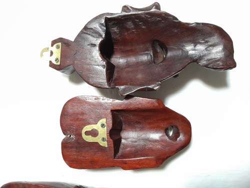 5 EASTERN ROSEWOOD MASKS/ PLAQUES